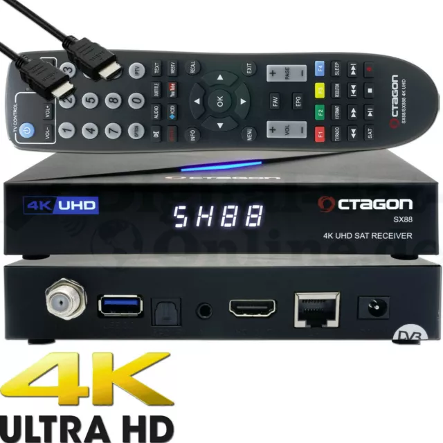 Octagon SX88 4K UHD S2 + IP H.265 Hevc Multistream Récepteur Satellite Stalker