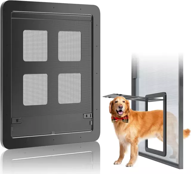 Pet Screen Door, 2023 Upgrade Large Dog Door for Screen Door with Magnetic Flap