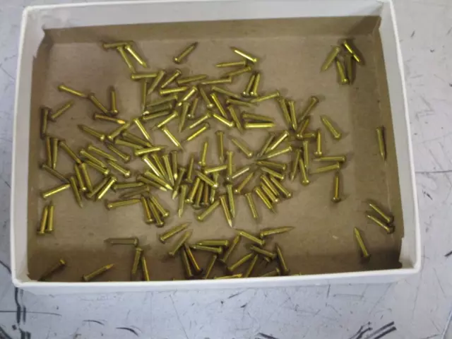 150 NOS Vintage #16 X 3/8" Brass Escutcheon Pins Dome Head Brad Nails 5/64" Dia.