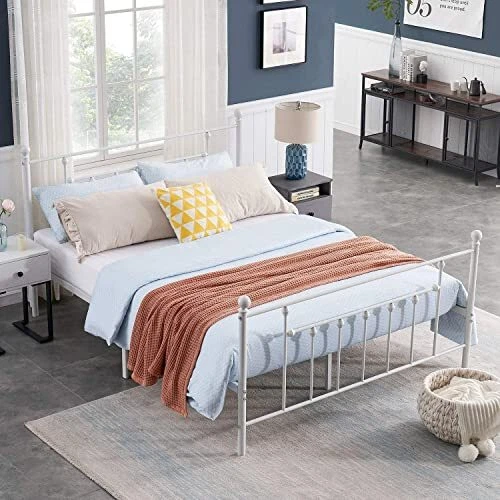 FULL SIZE BED Frame, Metal Platform Mattress Foundation/Box Spring £159