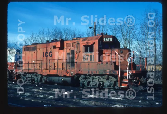 Original Slide ICG Illinois Central Gulf Orange Paint GP11 8701 E.Hazel Crest IL
