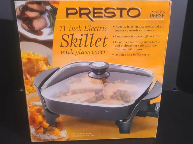 NEW IN BOX Presto 06626 Electric Skillet 11 Inch with Glass Cover