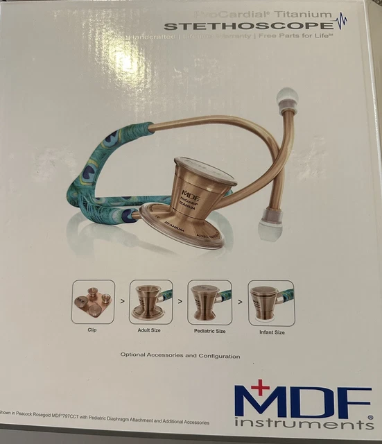MDF ProCardial Titanium Stethoscope With Critical Cardiac Care Upgrade Kit