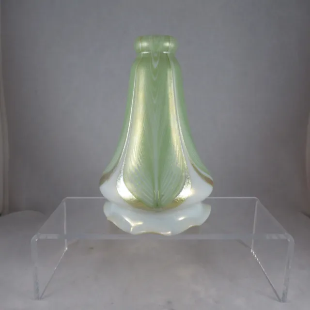 Loetz Ivory PG 6290 Lampshade Antique Art Nouveau Pulled Thread Hand Blown Glass