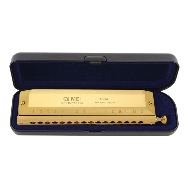 MEI Chromatic Harmonica 16 Hole 64 Tone Mouth Organ Instrumentos Key of C P Y5O9