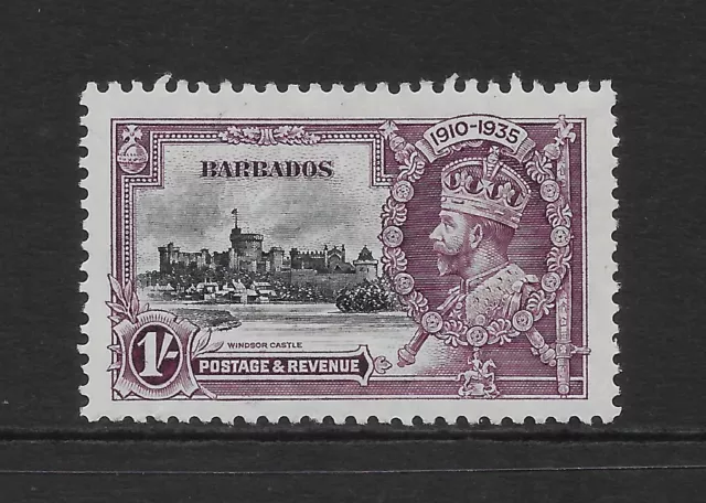 Barbados Scott 189 Mh Vf - 1935 1' Brn Vio & Indigo Issue - Silver Jubilee Issue