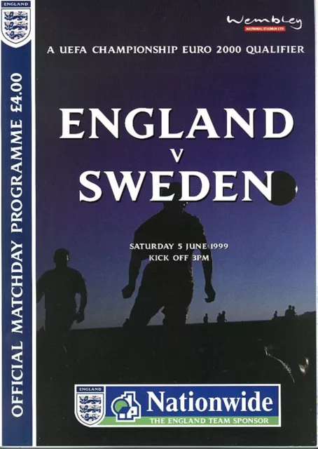 ENGLAND v Sweden (European Championship Qualifier @ Wembley) 1999