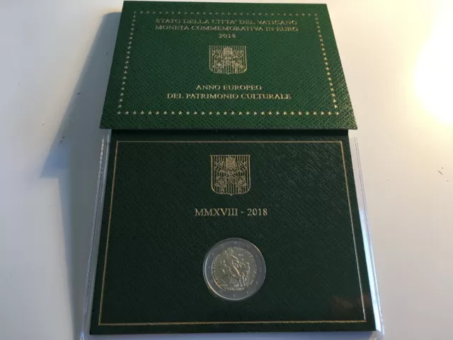 Blister 2 Euro Vatican 2018 Annee Europeenne Patrimoine Culturel Commemorative