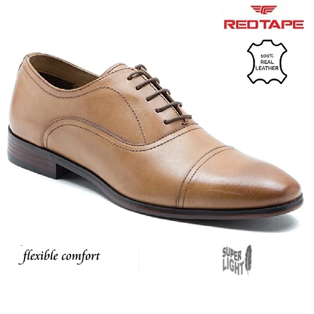 MENS RED TAPE Fulshaw Black Leather Smart Casual Lace Up Brogue