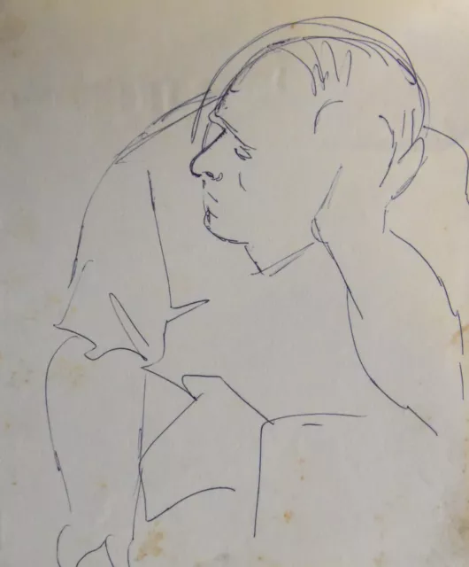 Daniel Panagopoulos (1924-2008) (23) - encre - portrait masculin