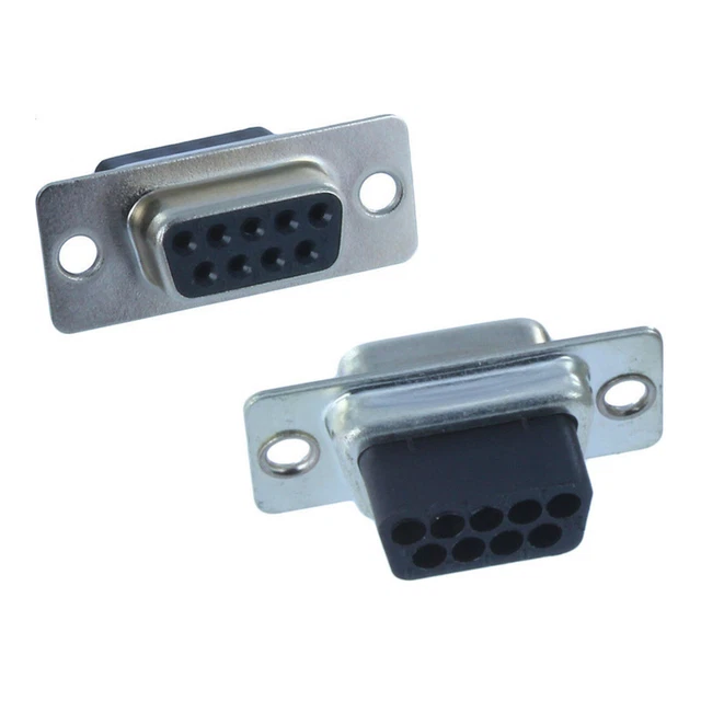 thumbnail image 2 of 5-Pack DB9 To RJ45 Adapters – RS232 Serial Female To Network Female Connectors (Black) 2 of 3