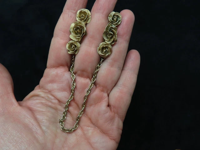 Vintage Circa 1959 Rose Motif Sweater Clip Patent Date