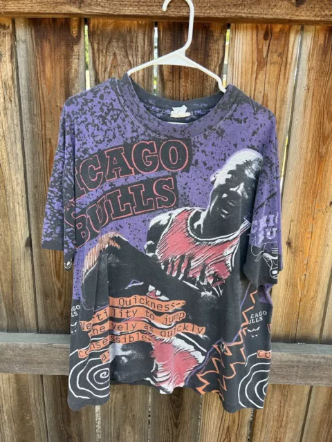 wanieeta Michael Jordan Shirt Vintage 90s Michael Jordan Chicago Bulls by Magic Johnson Made in USA Tee T Shirt Size L