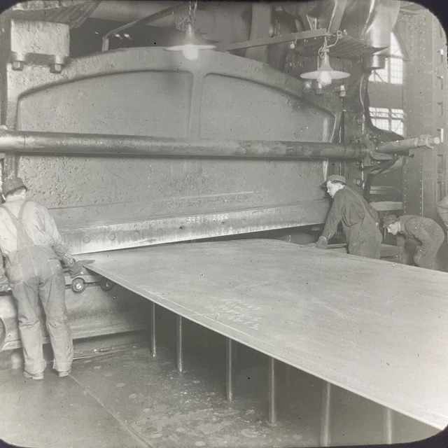 Vtg Magic Lantern Glass Slide Photo Keystone Homestead Mill PA Steel Plates