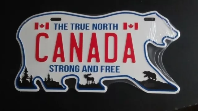 🇨🇦​🍁​Deko Nummernschild  "Canada in Form eines Polar/Eisbär 🇨🇦​🍁Strong and