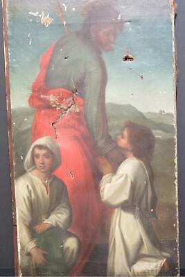 Dirty Old Oil For Restoration Religious Early 19th Century Italian French Jesus