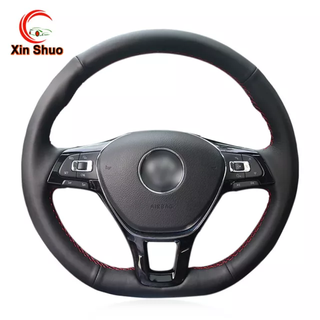 Hand-stitched Nappa Leather Steering Wheel Cover for VW Golf 7 Mk7 Polo Jetta