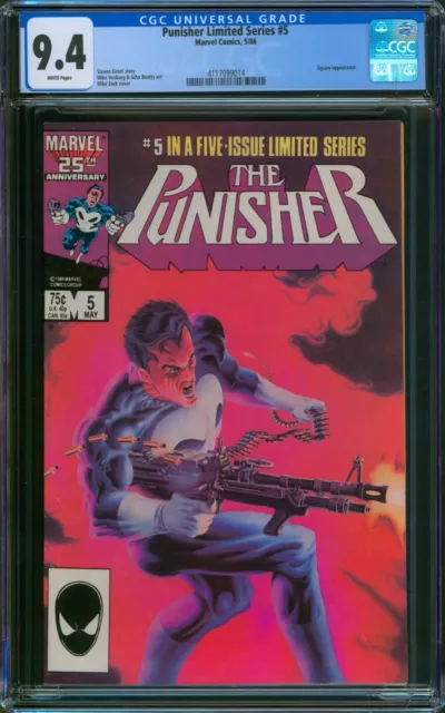 Punisher #5 CGC 9.4 NM Wp Marvel Comics Limited Series 1986 Mike Zeck Cvr & Art