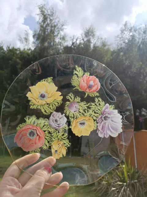 2 VINTAGE 1965 - PAIR-Pilkington Glass Chance Michael Harris Anemone Glass Plate