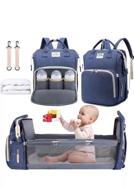 3 in 1 Travel Bassinet Diaper Backpack foldable Baby bed, Changing Station.