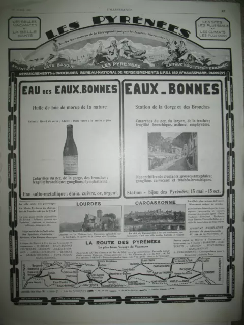 Pyrenees Biarritz Tourisme French Ad 1927 Press Advertisement