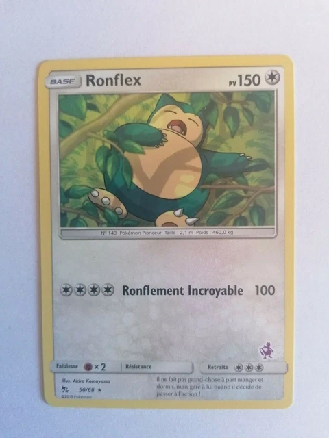 Carte Pokemon Ronflex 50/68 Rare Académie de Combat (Deck Mewtwo) Neuf 2019