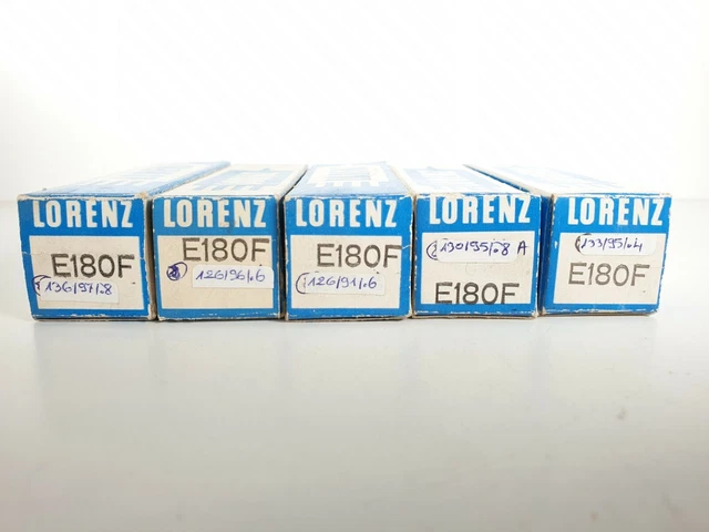 5 X E180F Lorenz Nos/Nib.1950´S.black Plates Square Getter. Gold. 3Mica Matchedñ
