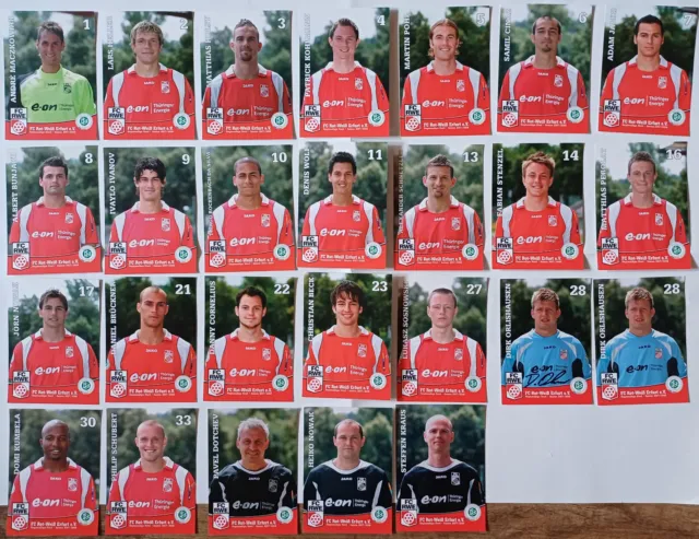 26 Autogrammkarten, AK, 2007-08 , Rot-Weiß Erfurt RWE, RW Erfurt - Regionalliga