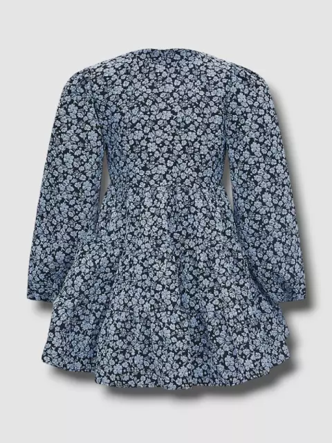 $110 Bardot Junior Kids Girls Blue Floral Print Makayla A-line Mini Dress Size 8