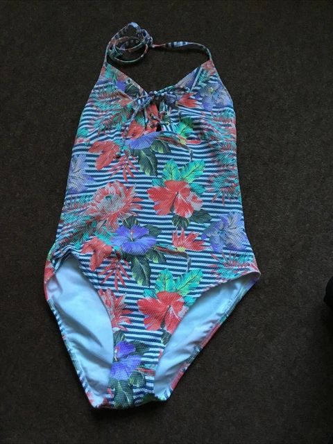 NEW MANTARAY HALTER Neck Copper Pattern High Leg Swimming Costume Size 12 Swim 19.99 PicClick UK