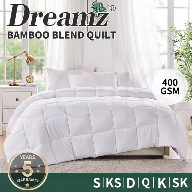 Dreamz Bamboo Quilts Microfibre Winter Summer All Season Duvet Soft Doona 400GSM