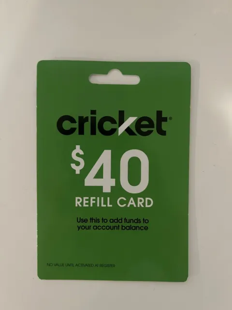 Cricket Refill Prepaid Card - $40