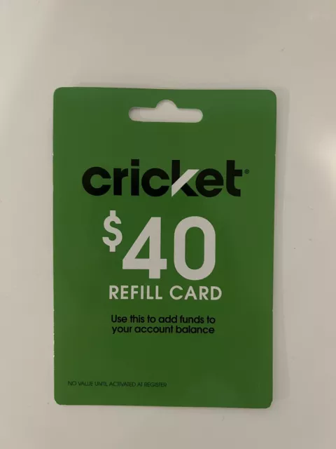 Cricket Refill Prepaid Card - $40