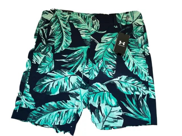 UNDER ARMOUR GOLF Shorts Tropical Palms Print 34 x 10 Navy Green NWT MSRP  $70 $36.66 - PicClick