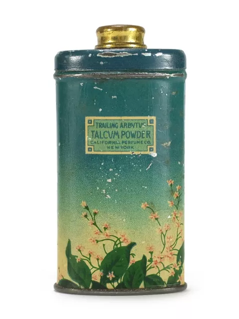 1920s-30s California Perfume Co. (Pre-AVON) Talcum Powder Tin - Trailing Arbutus