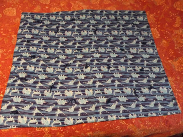 Baby Quilt Boy's Handmade Blue 40 Inches By 34 Inches   Prehistoric Animals