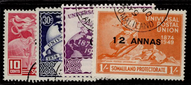 SOMALILAND PROTECTORATE GVI SG121-124, anniversary of UPU set FINE USED. Cat £11