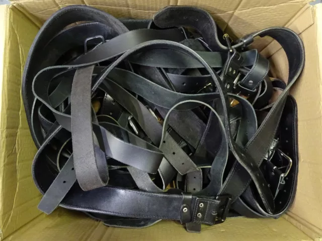 Job Lot Wholesale 140 Black Leather Belts Various Styles & Lengths