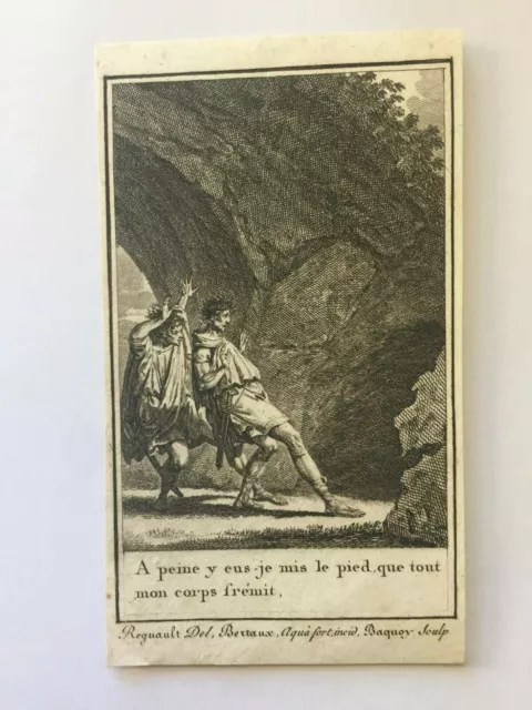J157-Charmante petite gravure du XVIIIe s. par REGNAULT eau-forte grav. Baquoy