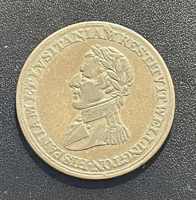 Canada 1812 Half Penny Token: Wellington Peninsular token to Madrid