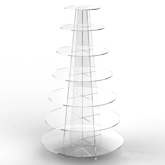 Cup Cake Acrylic Stand 7 Tier Cupecake Wedding Party Display Riser - Round