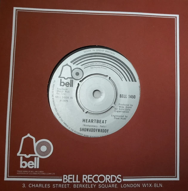 Showaddywaddy-Heartbeat/Lucy Jane 7" UK Bell Records 45 1975