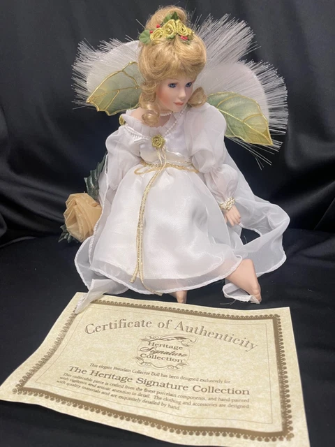Angel Fairy Porcelain Heritage Signature Collection Sitting Doll