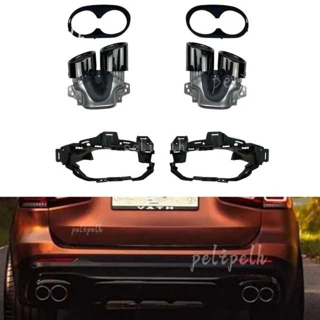 1Set Tail Exhaust Pipe Muffler Tips For Mercedes Benz GLB250 AMG Sport 2020-2022
