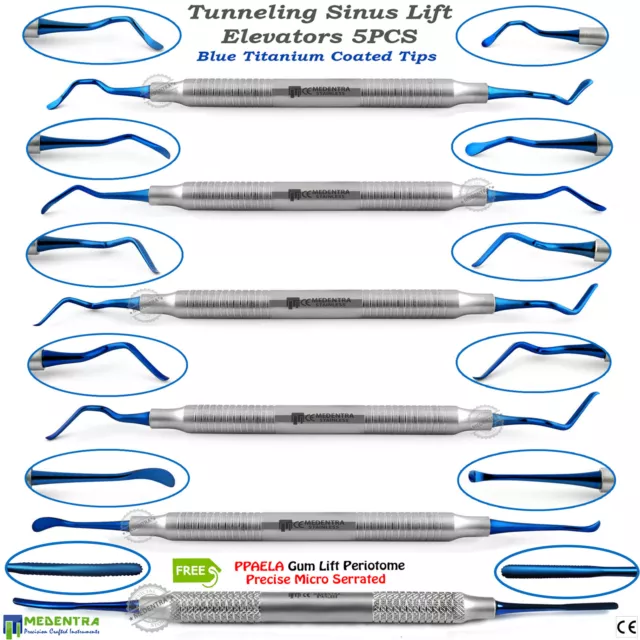 MEDENTRA 8Pcs Mauri Perio Gum Tunneling Procedure Kit Castroviejo Holder Plier