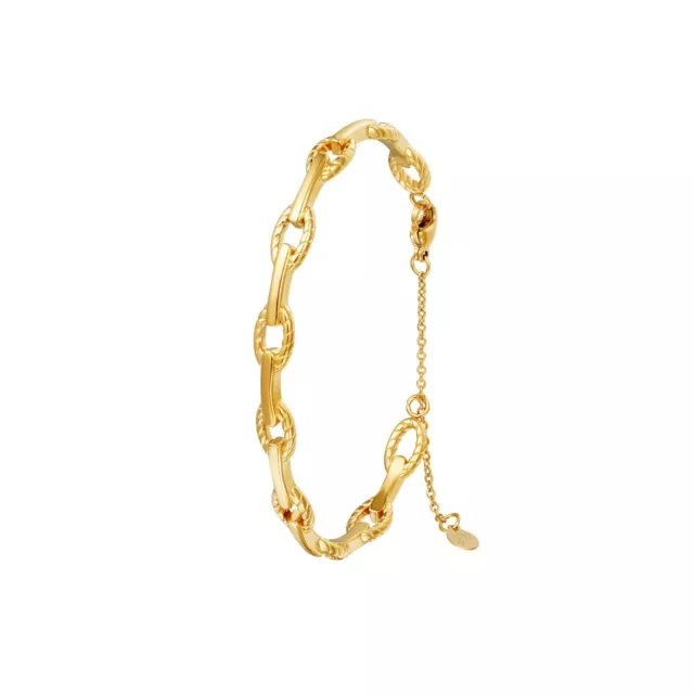 18ct Gold-Plated Chain Link & Bar Bangle