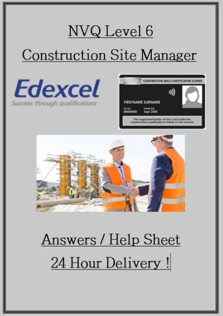NVQ Level 6 Construction Site Management Answers / Help Sheet 2022