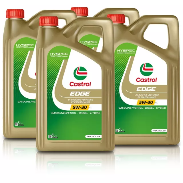 4x 5L = 20 LITROS CASTROL EDGE FLUID TITANIUM 5W-30 LL ACEITE DE MOTOR MB 229.51