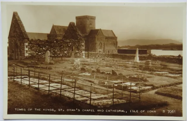 Old Postcard of Tombs of the Kings, St. Oran's Chapel & Cathedral, Isle of Iona