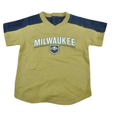MLB Milwaukee Brewers Neonato Bambino T-Shirt Maglietta Baseball Cachi Ragazzi